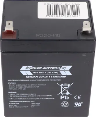 Produktbild von RPower OGiV1252LP 12V 5,2Ah Longlife Bleiakku AGM Blei Gel Akku