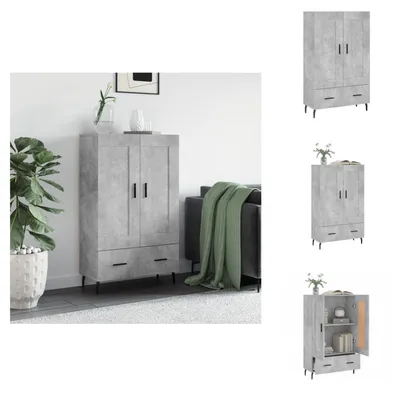 Zdjęcie produktu dla vidaXL Deska wysoka beton szara 69,5x31x115 cm materiał drewnopochodny - Kredensy