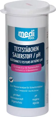 Produktbild von mediPOOL TestStäbchen Sauerstoff/pH/Algenschutz 50 Stück Teststreifen, Teststrips