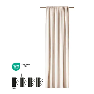 Produktbild von Vorhang Amber Blickdicht 140x270cm- Kräuselband - Wollweiß