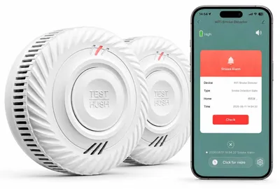 Obrázek produktu pro Inteligentní detektor kouře, Wi-Fi detektor kouře s pokročilým fotoelektrickým senzorem