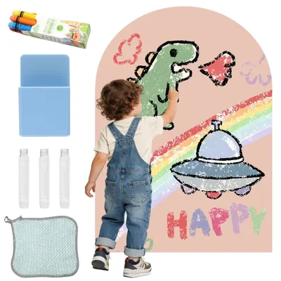 Produktbild von Omgoods – Magnetische Tafel für Kinder, selbstklebend – 100 x 80 cm, in Bogenform