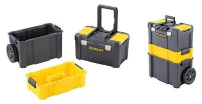Obrázek produktu pro Stanley Essential, Tvrdá bedna na nářadí, Plast, Šedá, Žlutá, Pant, 475 mm, 285 mm