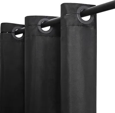 Produktbild von Duschvorhangstange 110-200 cm Ausziehbar schwarz, Gardinenstange-Teleskopstange ohne Schrauben und Bohren verstellbar , Klemmstange-Duschstange