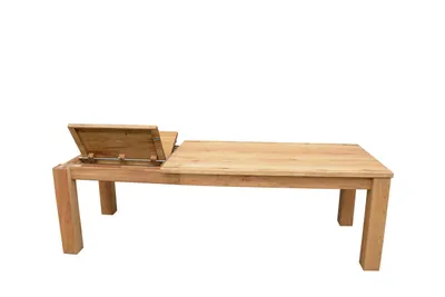 Produktbild von REMO - Esstisch massives Eichenholz 160 x 90 ausziehbar mit Front-Slide Auszug und Butterfly Einlage durchgehende Lamellen