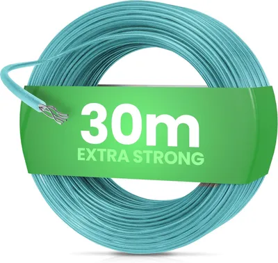 Immagine prodotto di Corda per stendino SimplySmooth con anima in acciaio – resistente alla rottura e alle intemperie – Turchese / 30 metri