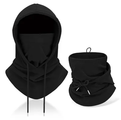 Immagine prodotto di Scaldacollo invernale in pile, passamontagna, maschera da sci, unisex, nero