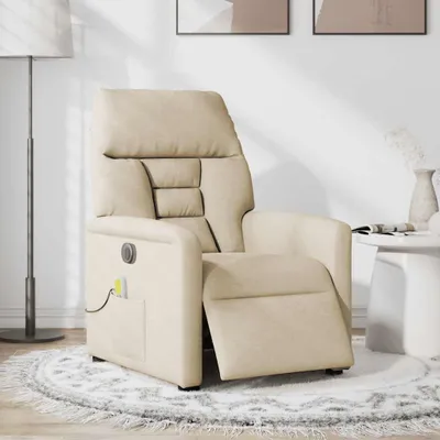 Produktbild von vidaXL Massagesessel Elektrisch Creme Stoff