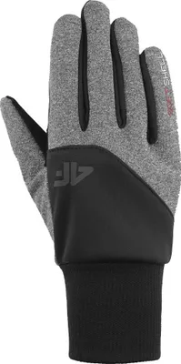 Zdjęcie produktu dla 4F Rękawiczki Softshell Uni  Sportowe Rękawiczki Softshell z ekranem dotykowym Wiatroszczelne Wodoodporne Szare S