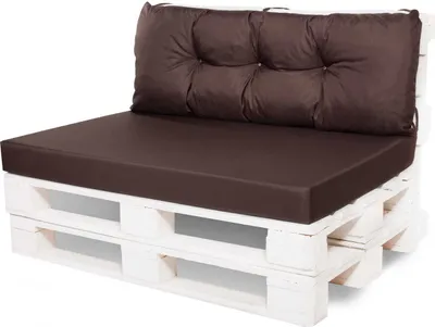 Produktbild von Palettenkissen Set Braun  Sitzkissen 120x60x10 cm mit abnehmbarem Bezug & Rückenkissen 120x40 für Palettenmöbel