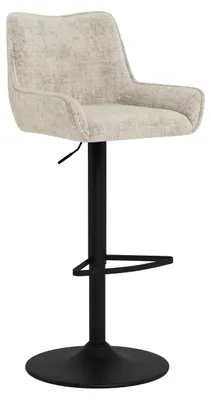 Produktbild von Actona Barhocker Hocker Höhenverstellbar beige schwarz 114 cm Sitzhocker Küchenhocker