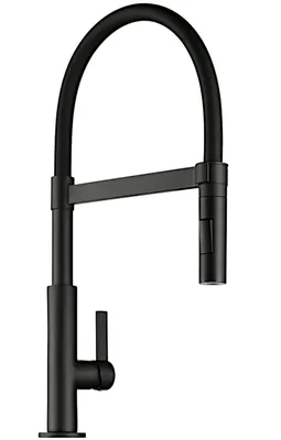 Produktbild von Armatur DRIVE 6 SCHWARZ matt mit Bogenauslauf mit Soft-Touch-Schlauch / Einhebelmischer
