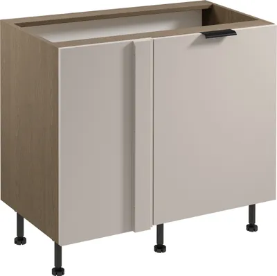 Produktbild von Eckunterschrank 100 cm Küchenschrank ohne Arbeitsplatte Küchenblock, Sorento D100N Beige/Eiche