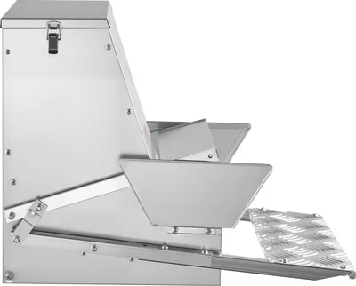 Zdjęcie produktu dla Automatyczny karmnik dla kurczaków, pojemność 18,14 kg, odporny na deszcz karmnik dla drobiu z zamykaną pokrywą, bez marnotrawstwa, konstrukcja ze stali ocynkowanej, do użytku na zewnątrz, dla kurczaków, kurcząt, drobiu, bażantów
