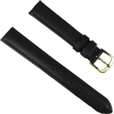 Produktbild von Ersatzband Uhrenarmband Leder Büffelkalb schwarz 16mm 23598G