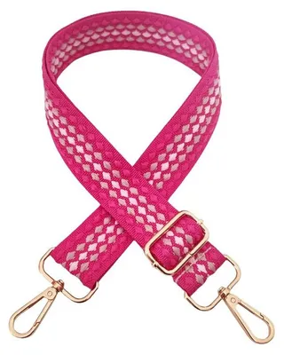 Image de Bandoulière pour sac - Réglable de 72 à 130 cm - Pour sacs à bandoulière et sacs à main - Largeur : 3,8 cm - Rose vif