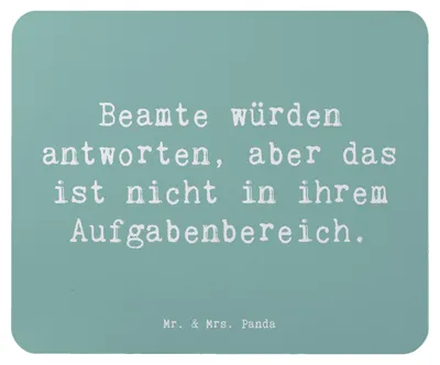 Produktbild von Mr. & Mrs. Panda Mauspad Spruch Beamtin Humor - Meeresbrise - Geschenk, Aufmerksamkeit, Hingabe, Beamte, laptop, Geschenke mit Herz, pc mousepad, Freude, Freundin, Beruf