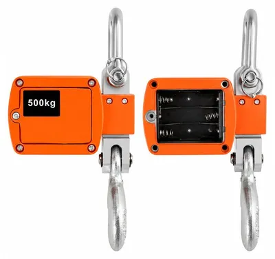 Produktbild von Kranwaage Digital 500 kg, robuste Hängewaage mit LCD-Anzeige, Edelstahlhaken mit Sicherheitsverschluss, für Industrie und Lager