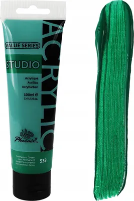 Produktbild von Phoenix Artist Flasche Grün Acrylfarbe 538 Permt Grün 100ml