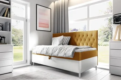 Produktbild von Boxspringbett FIFI 2 100x200 cm Bett mit Stauraum Kinderbett Bonell H3 (Fresh 37 + Soft 17)