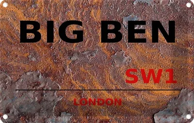 Produktbild von vianmo Blechschild 20x30 cm Street Big Ben SW1 Abenteuer Reisen England Urlaub