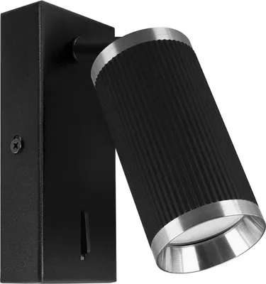 Produktbild von Spot Lampe Wand Metall verstellbar Schwarz Chrom GU10