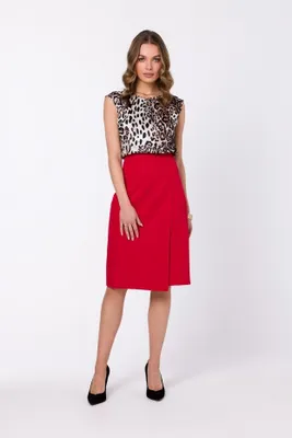 Zdjęcie produktu dla Stylove Damska spódnica midi Lyoth S343 czerwona L
