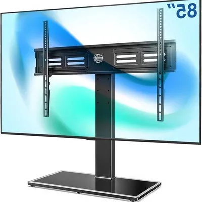 Produktbild von Verstellbarer TV-Ständer für 50-85 Zoll, Glasfuß, höhenverstellbar, 50kg