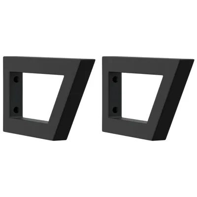 Immagine prodotto di vidaXL Staffe per lavabo 2 pz. acciaio nero trapezoidale