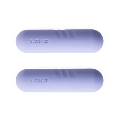 Produktbild von Silikon Kurzhantel Set mit 2 x 1 kg Hantel Lila | Hantelset Gewichte 2kg für Krafttraining Zuhause Fitness Pilates Boxen Yoga Gymnastikhantel