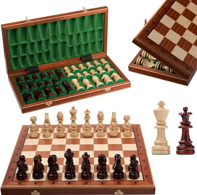 Produktbild von Riesig Tournament Schach Spiel Set NO. 7 | Master Of Chess | Edles Schachbrett Groß 50cm | Mahagoni und Sykomore Schachspiel Holz Hochwertig