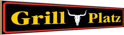 Produktbild von vianmo Holzschild 10x46 cm Grill Platz Grillen Essen Trinken