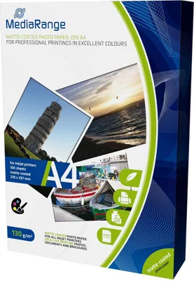 Image de MediaRange Papier Inkjet mat A4 130g 100 feuilles