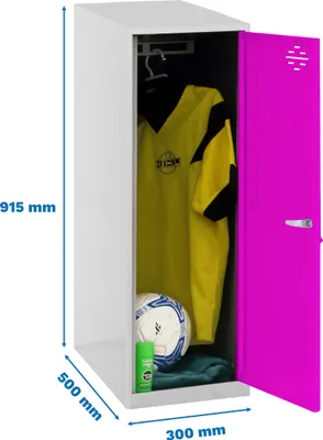 Produktbild von Simonrack Spind SIMONLOCKER DISM SINGLE grau, pink 8425437065156, 1 Schließfach 30,0 x 50,0 x 91,5 cm