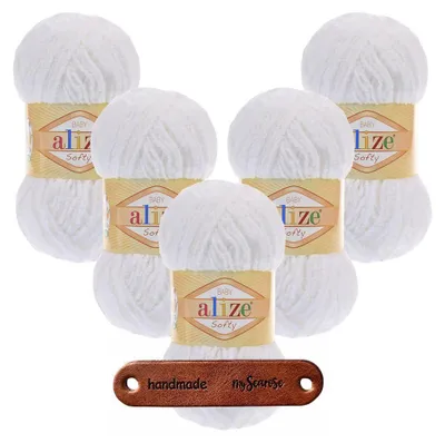 Produktbild von 5 x ALIZE Softy 55 White mit Label