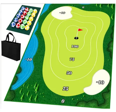 Immagine prodotto di Set da golf portatile con tappetino per il chip e accessori per l'allenamento