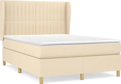 Produktbild von vidaXL Boxspringbett mit Matratze Creme 140x190 cm Stoff