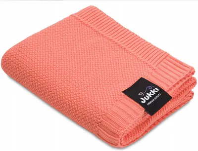 Obrázek produktu pro Jukki pletená deka 80x100 cm ze 100% bavlny – dětská deka, prodyšná – korálová