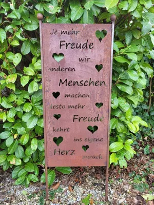 Produktbild von Edelrost Gartenschild Je mehr Freude