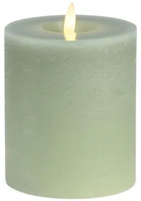 Immagine prodotto di Candela a LED tremolante in cera, 10x12 cm, verde salvia