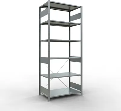 Produktbild von Schulte Fachbodenregal MULTIplus150 Stecksystem | Grundregal | HxBxT 250x100x60cm | 6 Ebenen | Fachlast 150kg | Verzinkt
