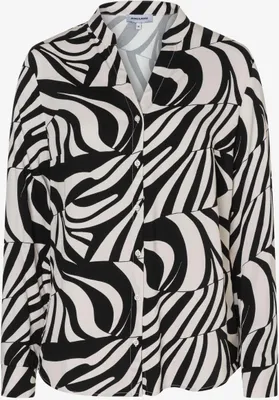 Produktbild von MORE & MORE Damen Bluse mit Print in Schwarz/Ecru und lockerem Schnitt