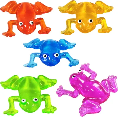 Productafbeelding van Kikker super stretch sticky stressverminderend - Set van 5 - Anti-angst - Feestfavorieten - Klaslokaalpremies