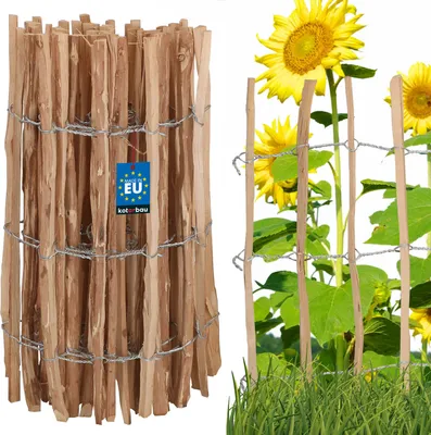Produktbild von KOTARBAU® Staketenzaun Rollzaun Gartenzaun zum Stecken Beetzaun 0,7x5 m Beeteinfassung Staketenabstand 7-8 cm Holzzaun für Garten Sichtschutz Zaun