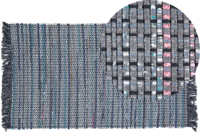 Obrázok produktu pre BELIANI Koberec sivý bavlnený 80 x 150 cm so strapcami obdĺžnikový ručne vyrobený boho eklektický