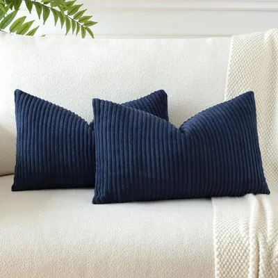 Immagine prodotto di Set di 2 federe per cuscini, 30x50 cm, colore blu navy