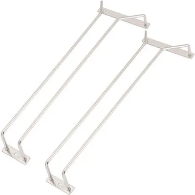 Produktbild von Edelstahl-Weinglasständer, 35,5 cm - 2er-Set. Moderner Küchen-Dekor für Weingläser – Elegante Glasablage für Bar und Küche