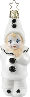 Produktbild von Christbaumschmuck Pierrot Glas 11cm weiß, 1 Stück