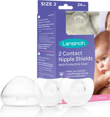 Immagine prodotto di Paracapezzoli Lansinoh 24 mm (misura 2), 2 pezzi incl. scatola di conservazione - comodi da indossare - continuano ad allattare nonostante le difficoltà di aggancio 2 pezzi (confezione da 1)