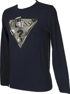 Immagine prodotto di Maglia uomo manica lunga girocollo con stampa cotone GUESS articolo M44I19 I3Z00, IT XS - UK 32 - US XS - CN 165/88A, Cotone 100%